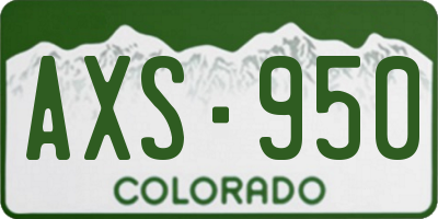 CO license plate AXS950