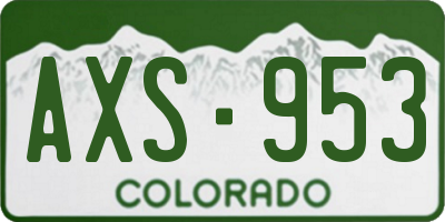 CO license plate AXS953