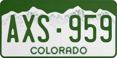 CO license plate AXS959