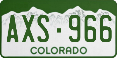 CO license plate AXS966