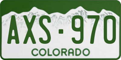 CO license plate AXS970