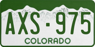 CO license plate AXS975