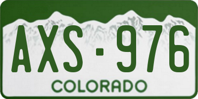 CO license plate AXS976