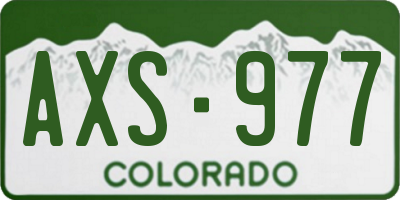CO license plate AXS977