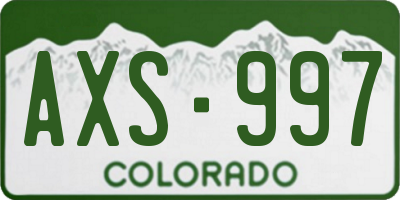 CO license plate AXS997