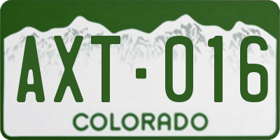 CO license plate AXT016