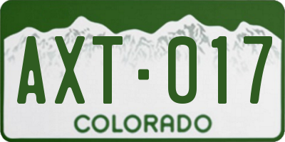 CO license plate AXT017