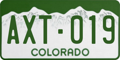 CO license plate AXT019