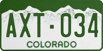 CO license plate AXT034