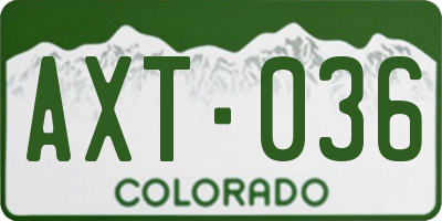CO license plate AXT036
