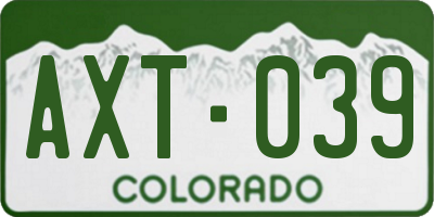CO license plate AXT039
