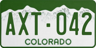CO license plate AXT042