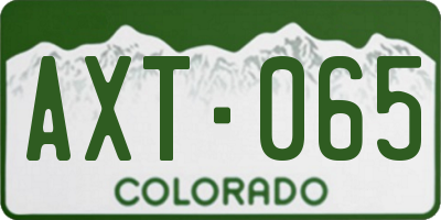 CO license plate AXT065