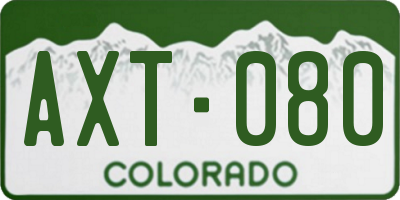 CO license plate AXT080