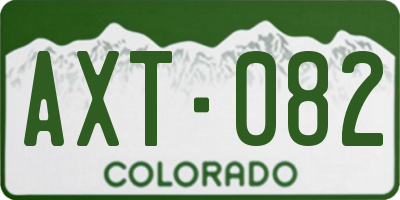 CO license plate AXT082