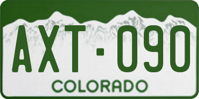CO license plate AXT090