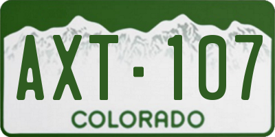 CO license plate AXT107