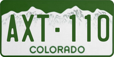 CO license plate AXT110