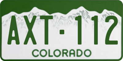 CO license plate AXT112