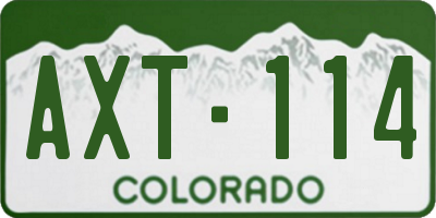 CO license plate AXT114