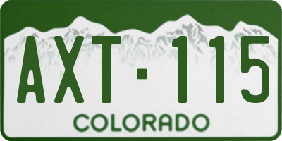 CO license plate AXT115