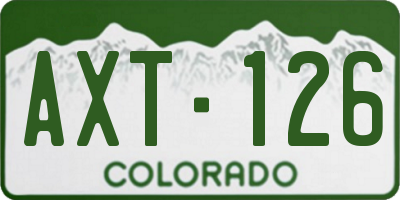 CO license plate AXT126