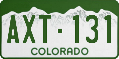CO license plate AXT131