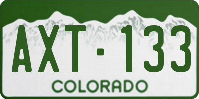 CO license plate AXT133