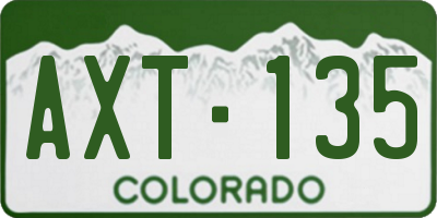 CO license plate AXT135