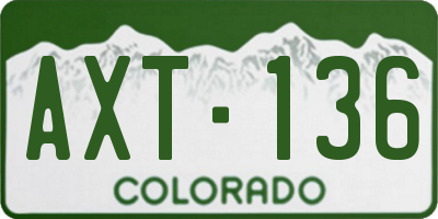 CO license plate AXT136