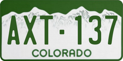 CO license plate AXT137