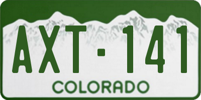 CO license plate AXT141