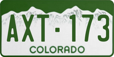 CO license plate AXT173