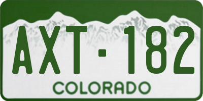 CO license plate AXT182