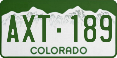 CO license plate AXT189