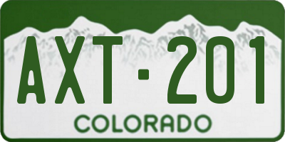 CO license plate AXT201