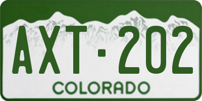 CO license plate AXT202