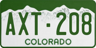 CO license plate AXT208