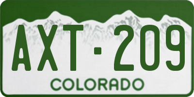 CO license plate AXT209