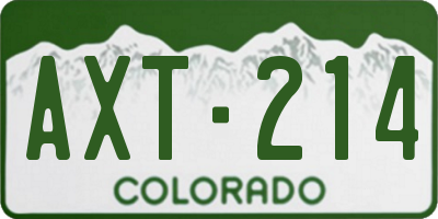 CO license plate AXT214