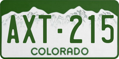 CO license plate AXT215