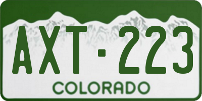 CO license plate AXT223