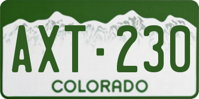 CO license plate AXT230