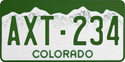 CO license plate AXT234