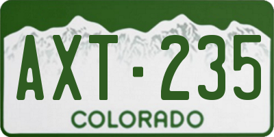 CO license plate AXT235