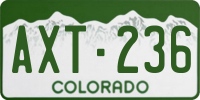 CO license plate AXT236