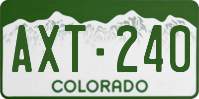 CO license plate AXT240
