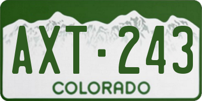 CO license plate AXT243