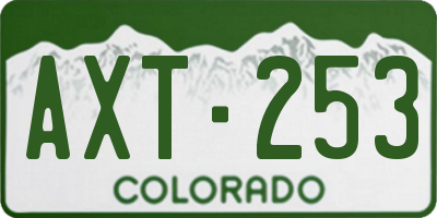CO license plate AXT253
