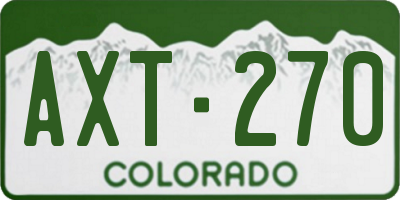 CO license plate AXT270